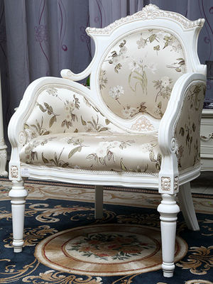 ISO9001 Antique High Back Upholstered Chairs Champagne Velvet Snuggle Chair