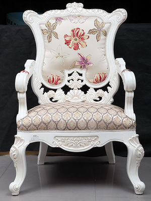 ISO9001 Antique High Back Upholstered Chairs Champagne Velvet Snuggle Chair