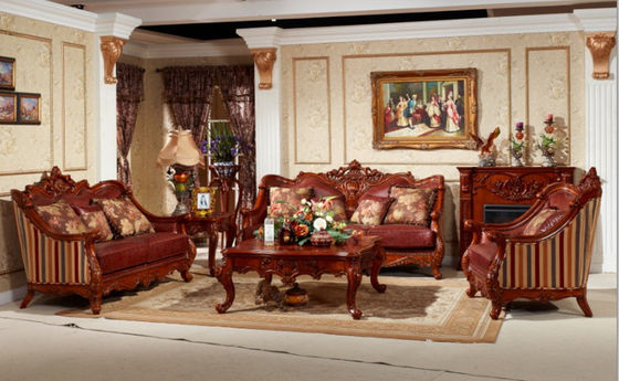 Custom ISO American Luxury Living Room Furniture ISO14001 Royal Leather Sofa Set