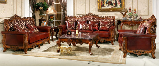 Custom ISO American Luxury Living Room Furniture ISO14001 Royal Leather Sofa Set