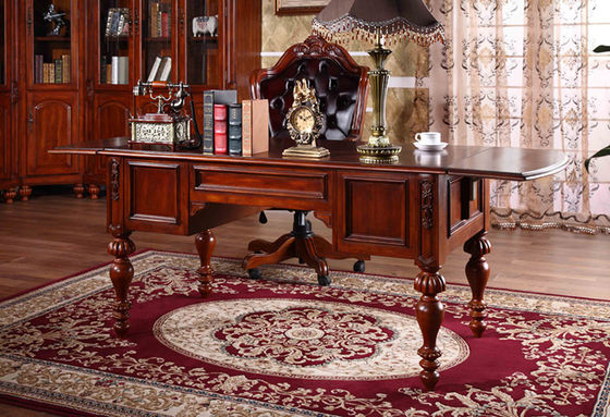 Meja Workstation Kayu Keras Coklat