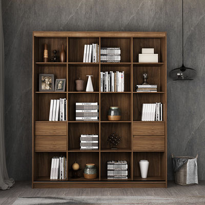 Rak Buku Kayu Solid Dengan Pintu Kaca