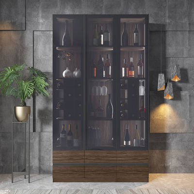 Melamin MDF Corner Bar Lemari Pajangan Anggur Rumah Perabot Ruang Tamu Mewah