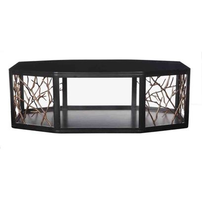 Meja Kopi Modern Stainless Steel Grid