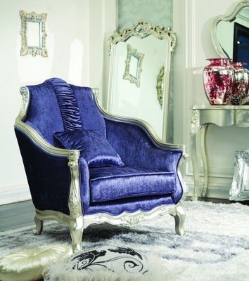 CAD 3D 3 Buah Perabotan Ruang Tamu Mewah Modern Biru 3 2 1 Kursi Sofa Beludru Set