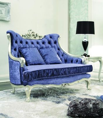 CAD 3D 3 Buah Perabotan Ruang Tamu Mewah Modern Biru 3 2 1 Kursi Sofa Beludru Set