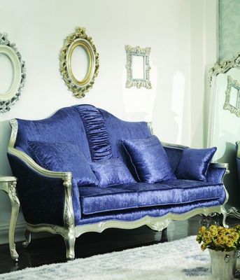CAD 3D 3 Buah Perabotan Ruang Tamu Mewah Modern Biru 3 2 1 Kursi Sofa Beludru Set
