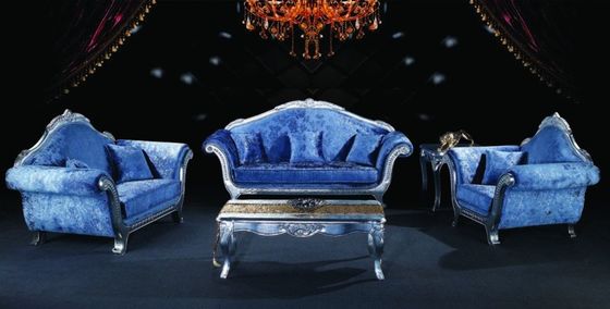 Set Furnitur Beludru Biru Nordik